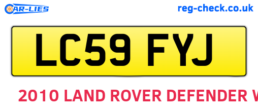 LC59FYJ are the vehicle registration plates.