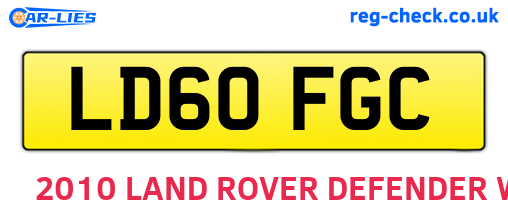 LD60FGC are the vehicle registration plates.
