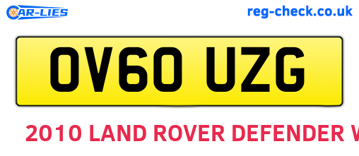 OV60UZG are the vehicle registration plates.