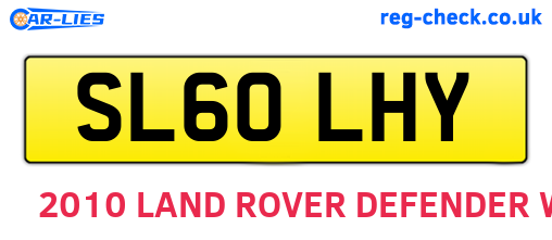 SL60LHY are the vehicle registration plates.