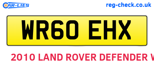 WR60EHX are the vehicle registration plates.