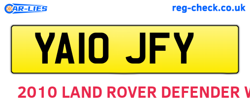 YA10JFY are the vehicle registration plates.