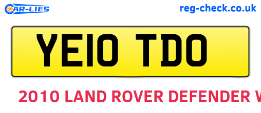 YE10TDO are the vehicle registration plates.