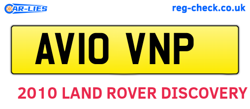 AV10VNP are the vehicle registration plates.