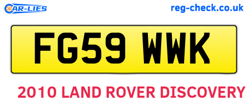 FG59WWK are the vehicle registration plates.