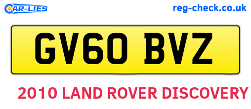 GV60BVZ are the vehicle registration plates.