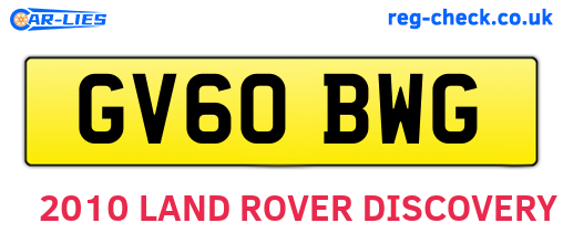 GV60BWG are the vehicle registration plates.