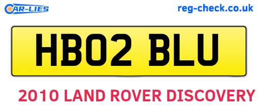 HB02BLU are the vehicle registration plates.
