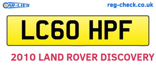 LC60HPF are the vehicle registration plates.