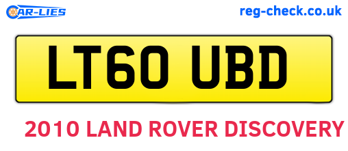 LT60UBD are the vehicle registration plates.