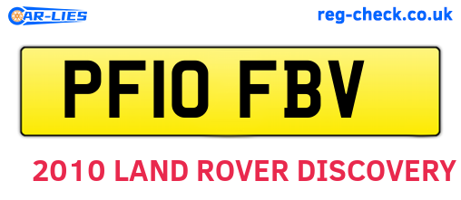 PF10FBV are the vehicle registration plates.