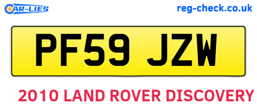 PF59JZW are the vehicle registration plates.
