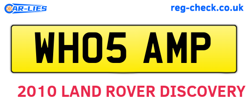 WH05AMP are the vehicle registration plates.