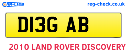 D13GAB are the vehicle registration plates.