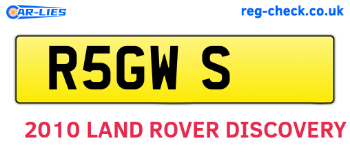R5GWS are the vehicle registration plates.