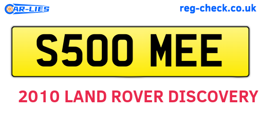 S500MEE are the vehicle registration plates.