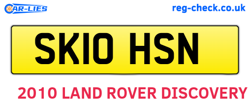 SK10HSN are the vehicle registration plates.
