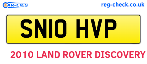 SN10HVP are the vehicle registration plates.
