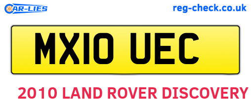 MX10UEC are the vehicle registration plates.
