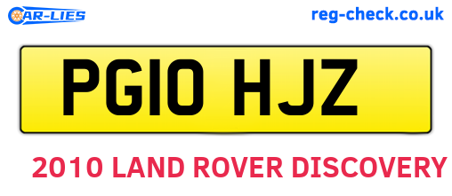 PG10HJZ are the vehicle registration plates.