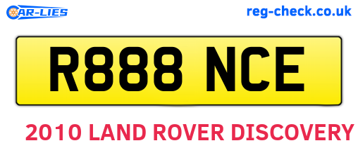 R888NCE are the vehicle registration plates.