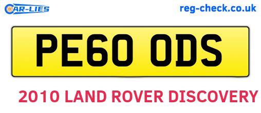 PE60ODS are the vehicle registration plates.