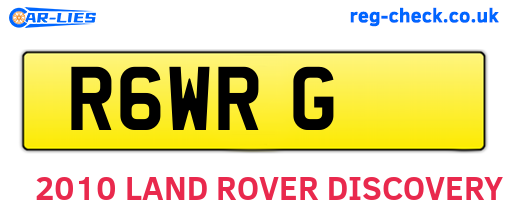 R6WRG are the vehicle registration plates.