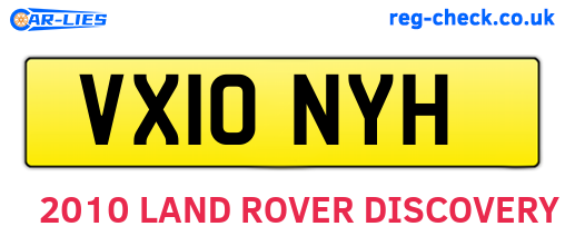 VX10NYH are the vehicle registration plates.