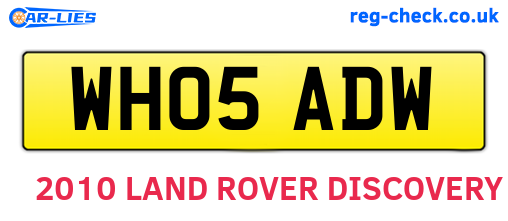 WH05ADW are the vehicle registration plates.