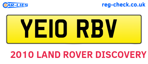 YE10RBV are the vehicle registration plates.