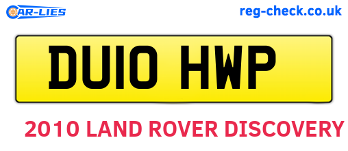 DU10HWP are the vehicle registration plates.