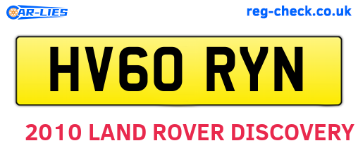 HV60RYN are the vehicle registration plates.