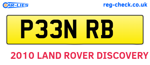 P33NRB are the vehicle registration plates.