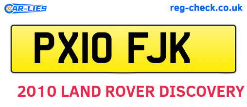 PX10FJK are the vehicle registration plates.