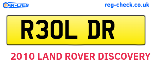 R30LDR are the vehicle registration plates.