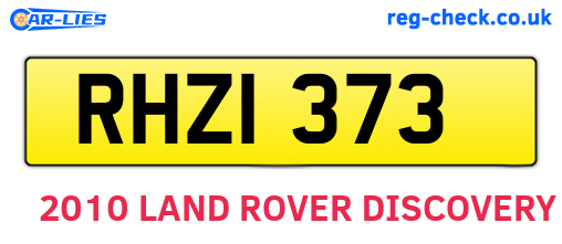 RHZ1373 are the vehicle registration plates.