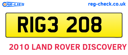 RIG3208 are the vehicle registration plates.