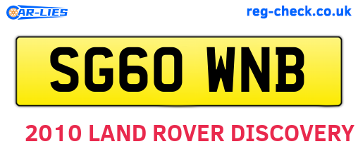 SG60WNB are the vehicle registration plates.