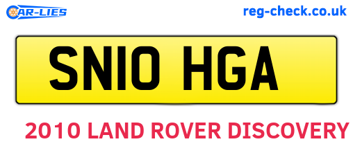 SN10HGA are the vehicle registration plates.