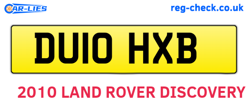 DU10HXB are the vehicle registration plates.