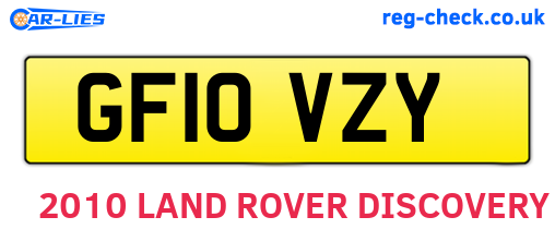 GF10VZY are the vehicle registration plates.