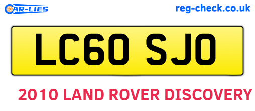 LC60SJO are the vehicle registration plates.