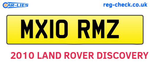 MX10RMZ are the vehicle registration plates.