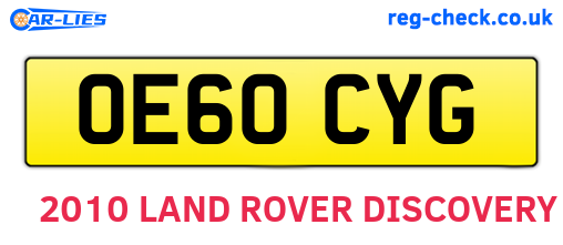 OE60CYG are the vehicle registration plates.