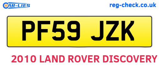 PF59JZK are the vehicle registration plates.