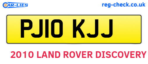 PJ10KJJ are the vehicle registration plates.
