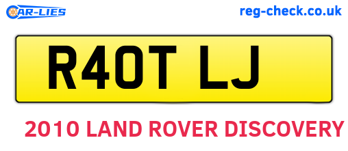 R40TLJ are the vehicle registration plates.