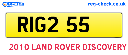 RIG255 are the vehicle registration plates.