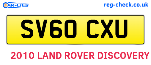 SV60CXU are the vehicle registration plates.