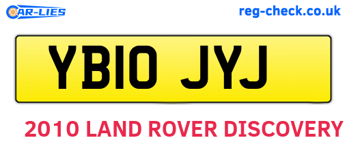 YB10JYJ are the vehicle registration plates.